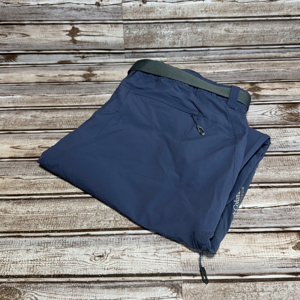 Columbia Titanium Omni-Shield Hiking Pants Womens 16 Navy Blue Belted